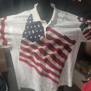 Cody James Mens Declaration of Independence American Flag Polo Shirt 3XLT